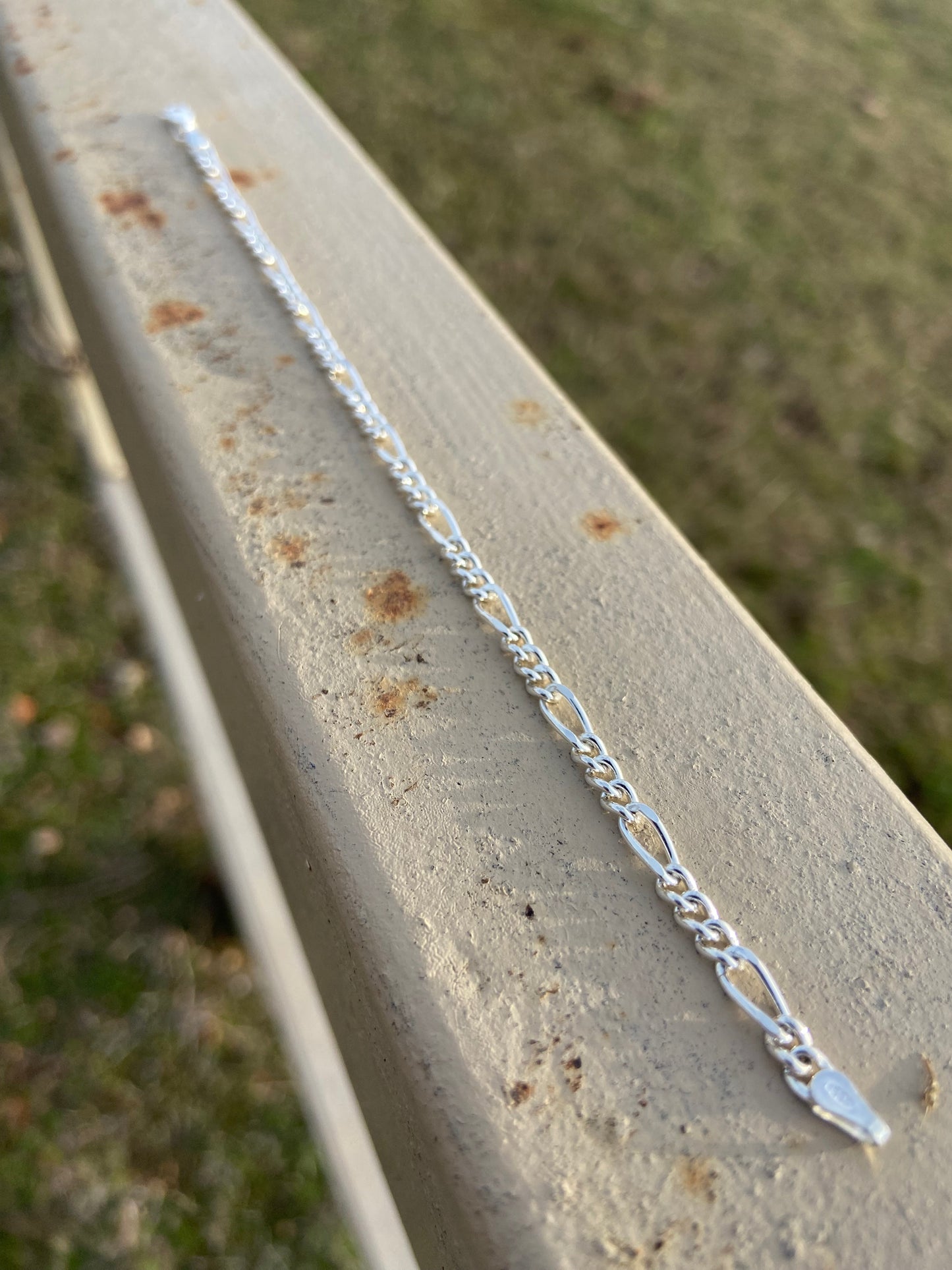 Sterling Silver Figaro Chain Bracelet