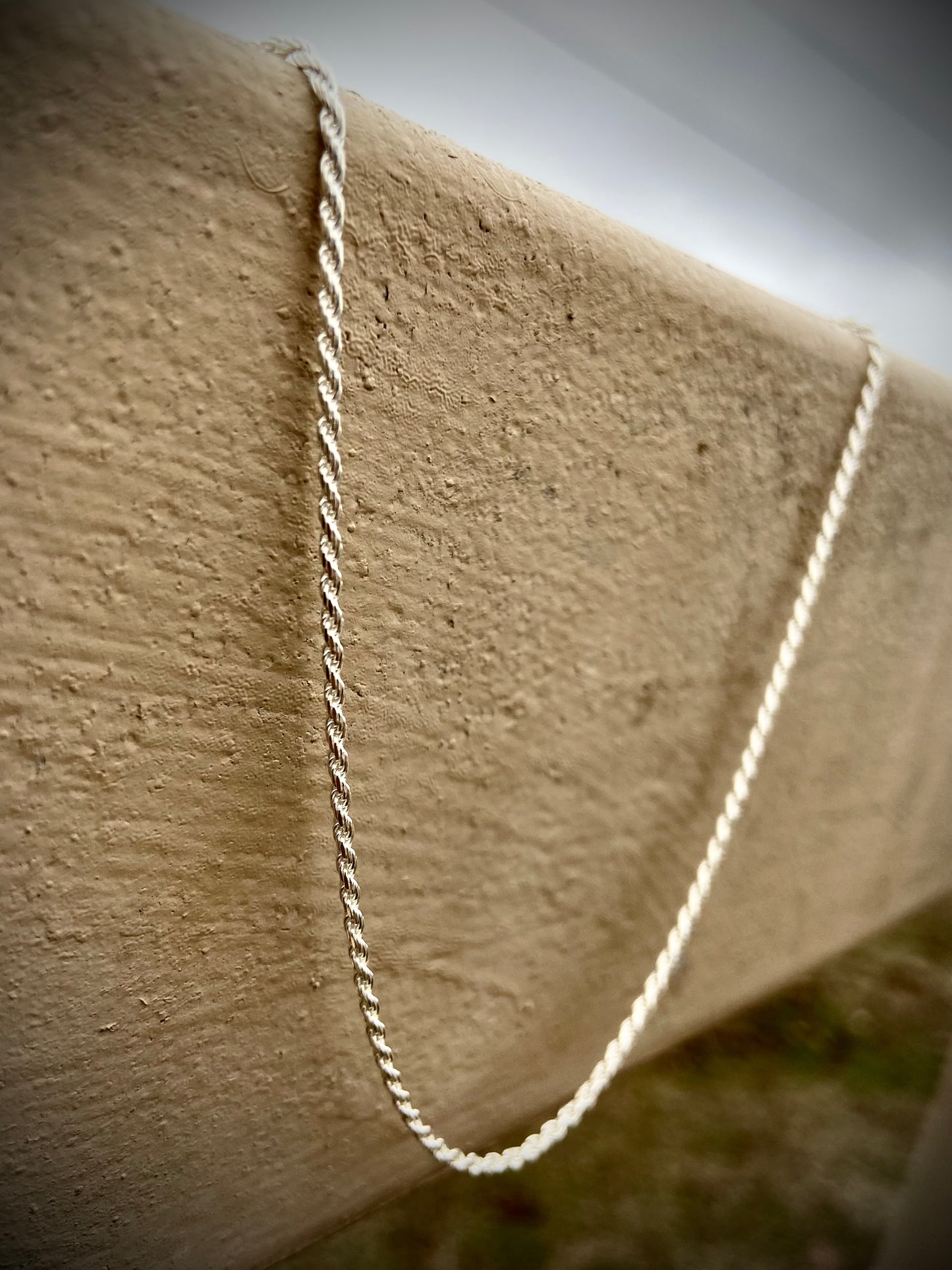 Stering Silver Diamond-Cut Rope Chain