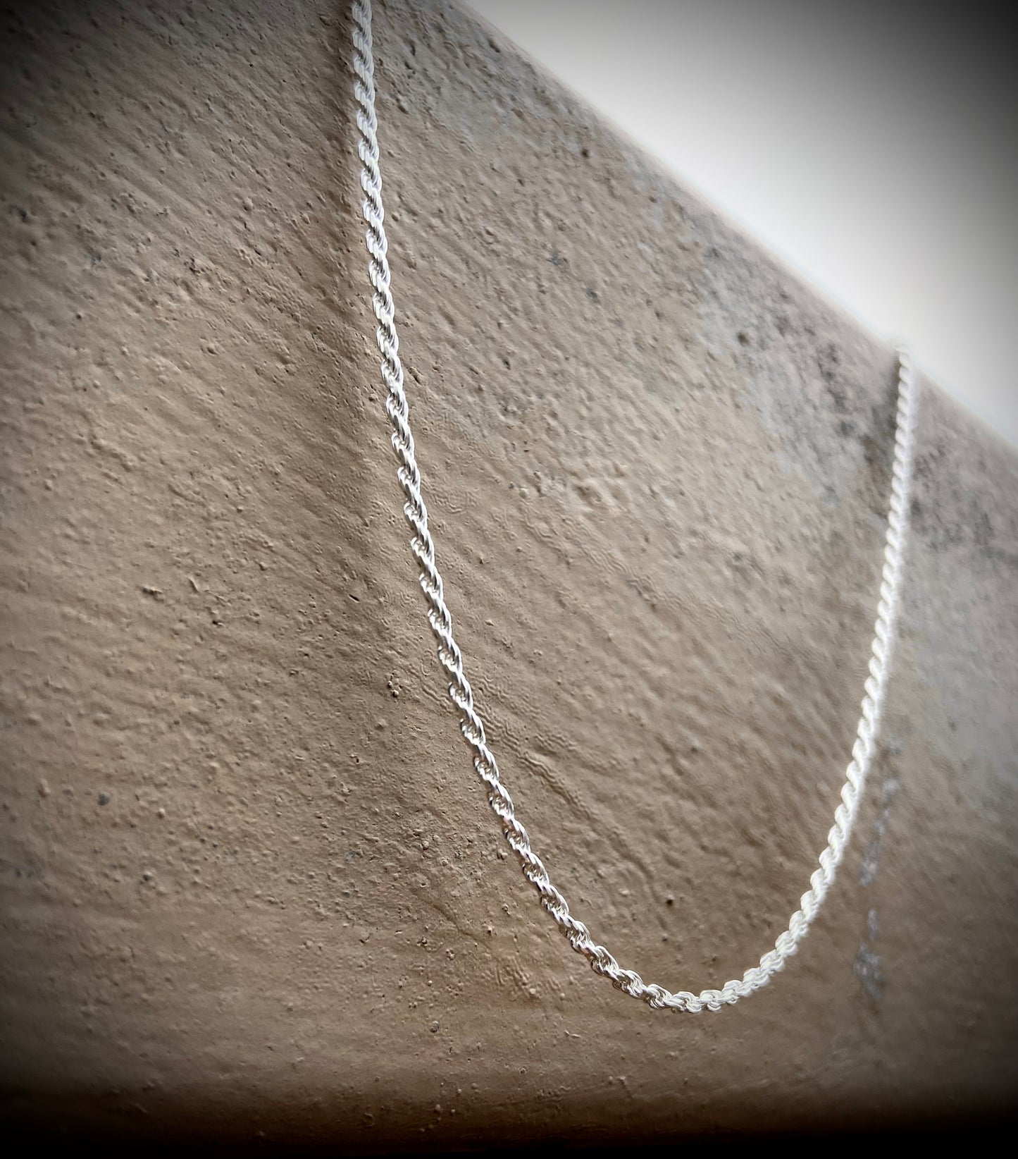Stering Silver Diamond-Cut Rope Chain