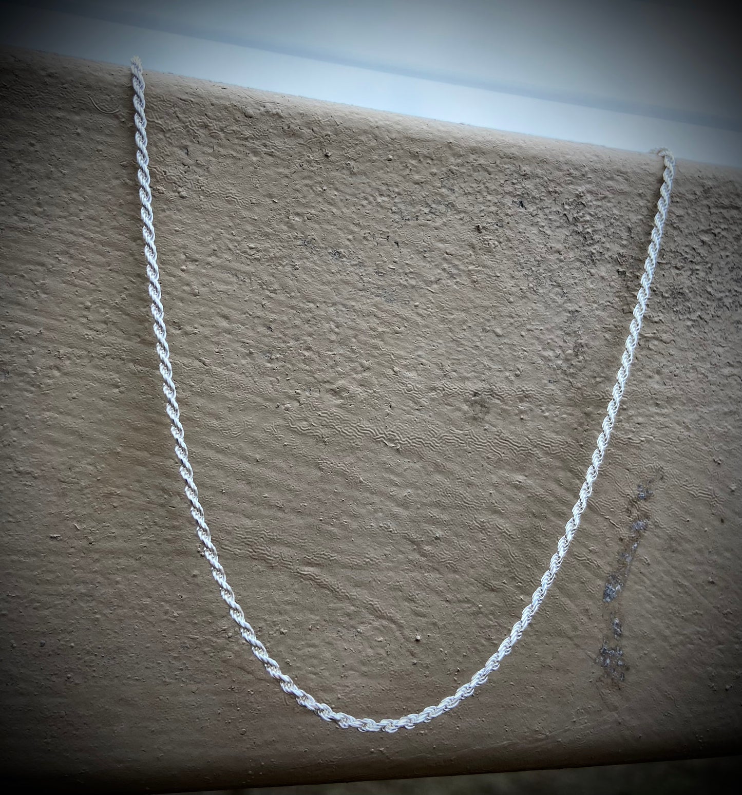 Stering Silver Diamond-Cut Rope Chain