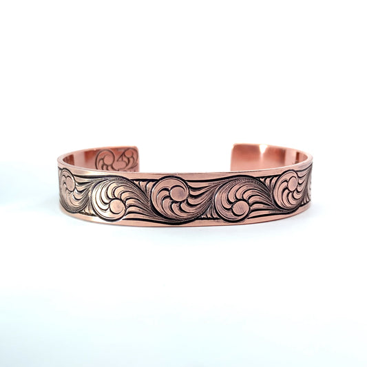 Copper Cuff 1/2 inch Engraved Initials or Brand