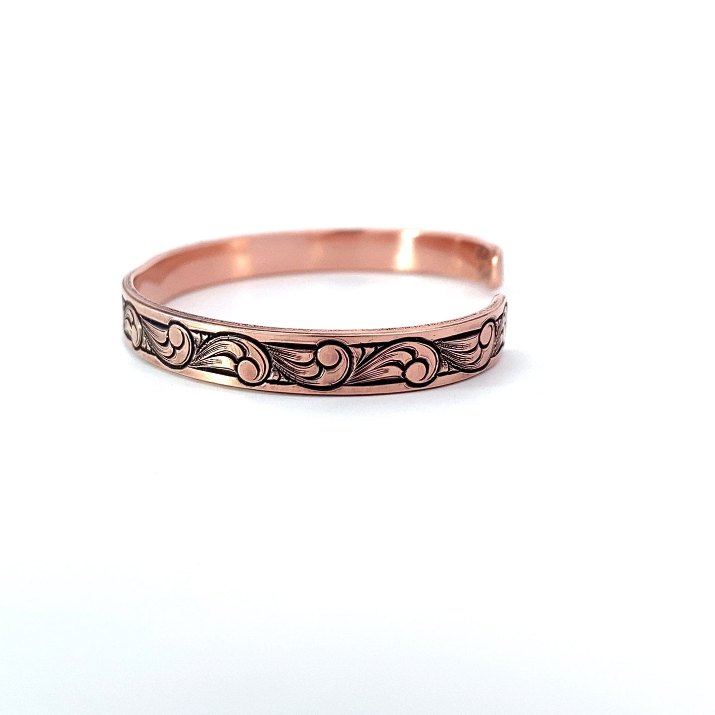 Copper Engraved Slim Fit Bracelet